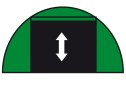 Giebel mit aufrollbarem Tor (B 2,2 m x 1,9 m)
